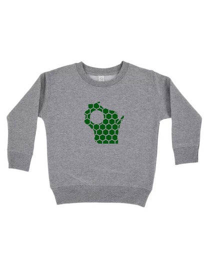 Wisconsin Honeycomb Monogrammed Sweatshirt-Rogue Magnolia Custom Designs