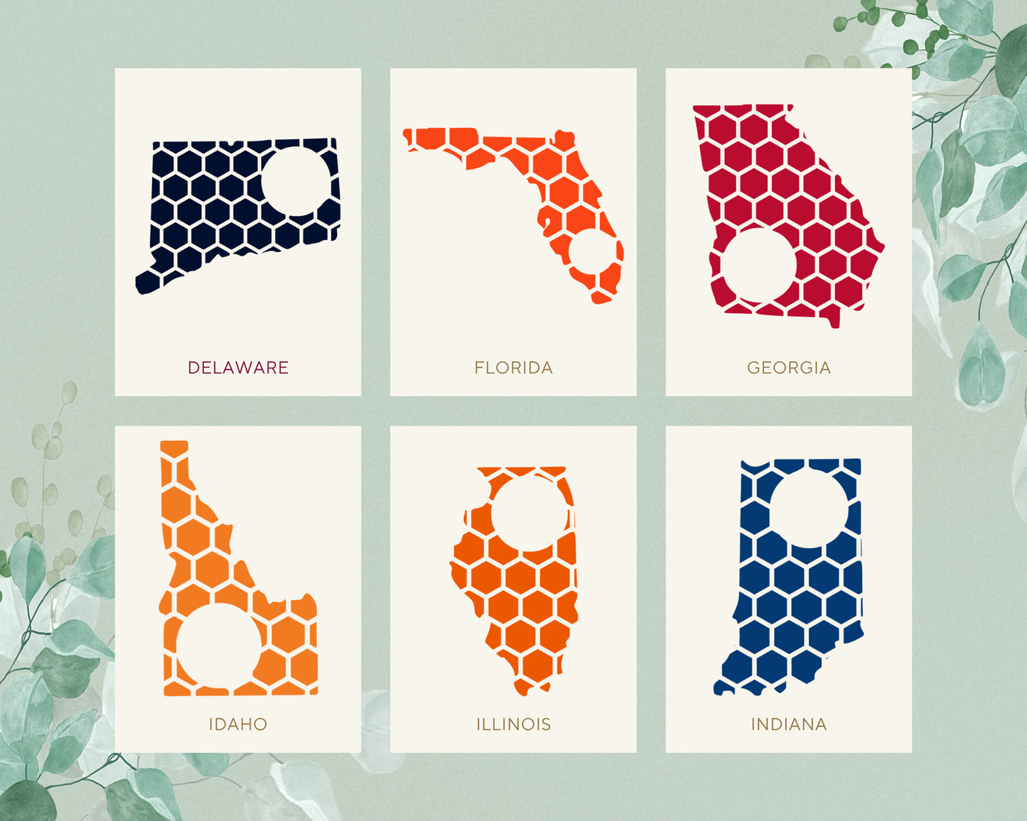 State Honeycomb Monogrammed Gerber Onesie-Rogue Magnolia Custom Designs