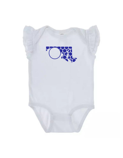 Ruffled Sleeve Maryland Honeycomb Monogrammed Onesie-Rogue Magnolia Custom Designs