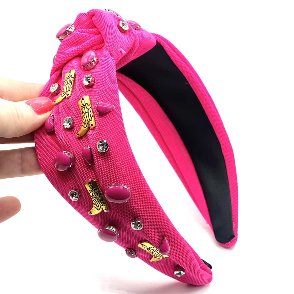 Cowboy Embellished Topknot Headband