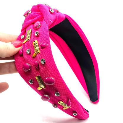 Cowboy Embellished Topknot Headband