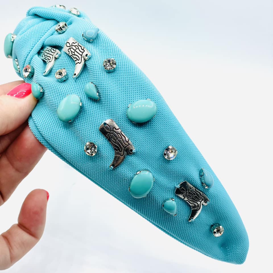 Cowboy Embellished Topknot Headband