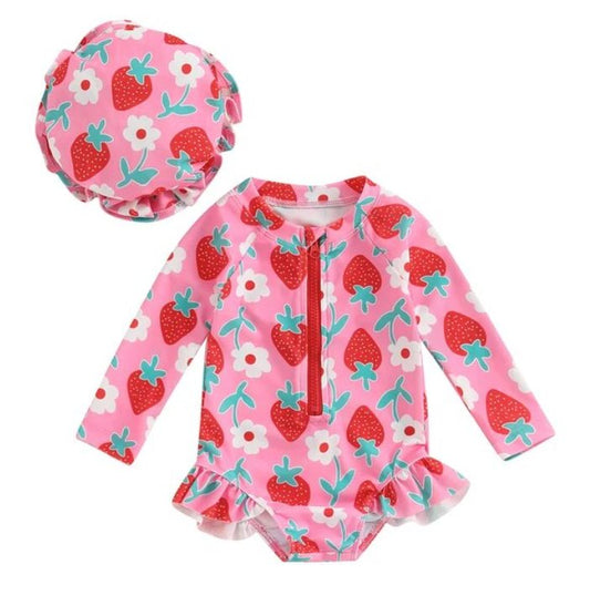 Strawberry Swim One Piece Set