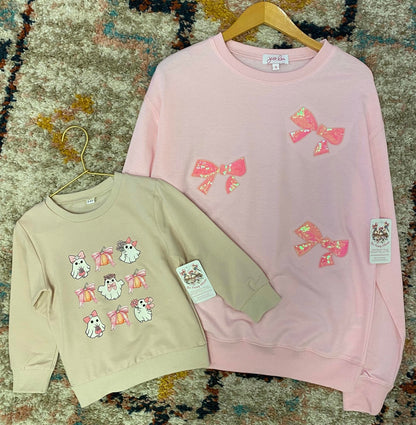 Coquette Ghost Top – Sweet & Spooky Girls’ Halloween Shirt