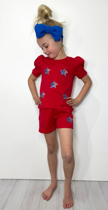 American Star Sequin Girls Set