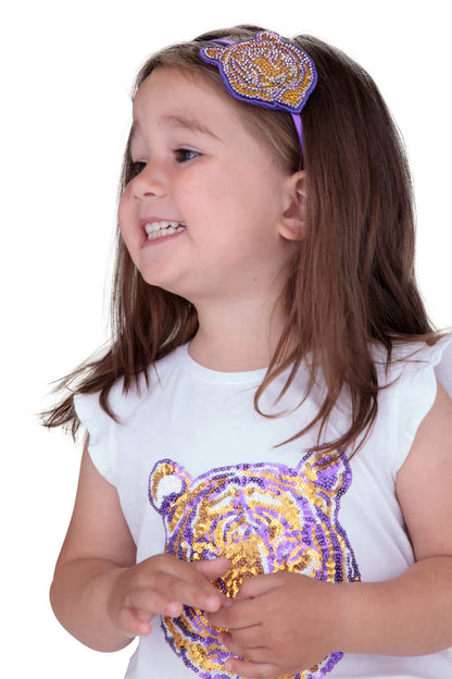 Tiger Face Rhinestone Headband