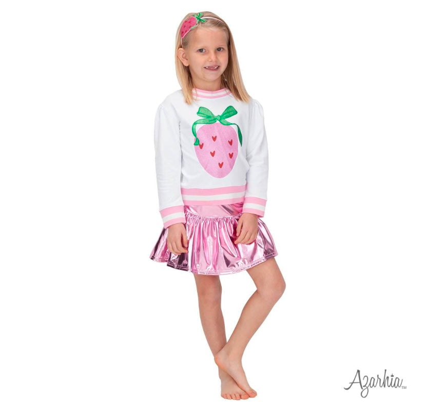 Glitter Strawberry Heart Sweatshirt for Girls