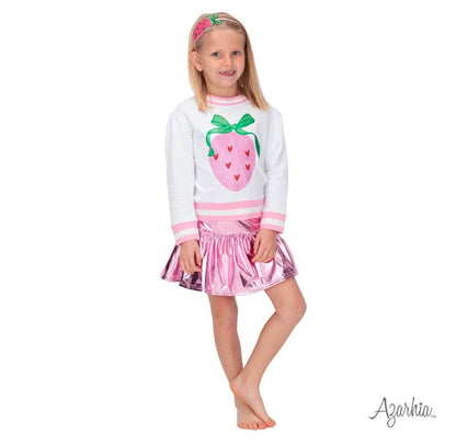 Glitter Strawberry Heart Sweatshirt for Girls