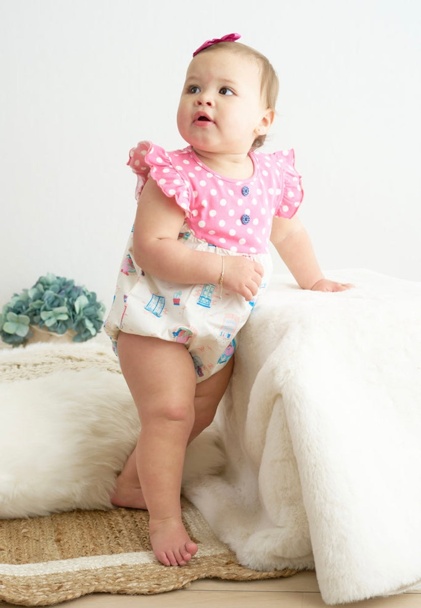 Platinum Balcony Bubble– Baby Girl Ruffle Bubble Outfit