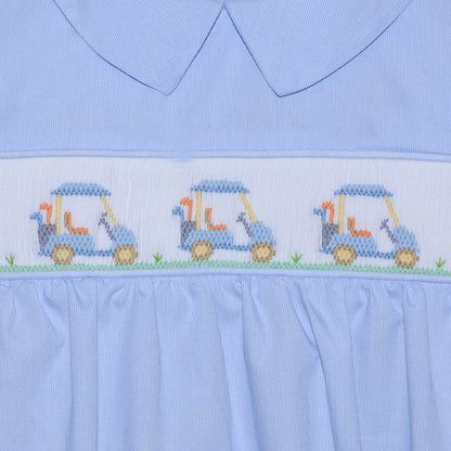 Golf Cart Smocked Bubble – Blue