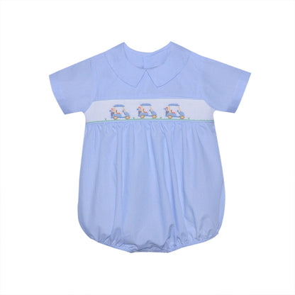 Golf Cart Smocked Bubble – Blue