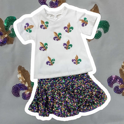 3D FLEUR DE LIS MARDI GRAS SHORT SLEEVE T-SHIRT