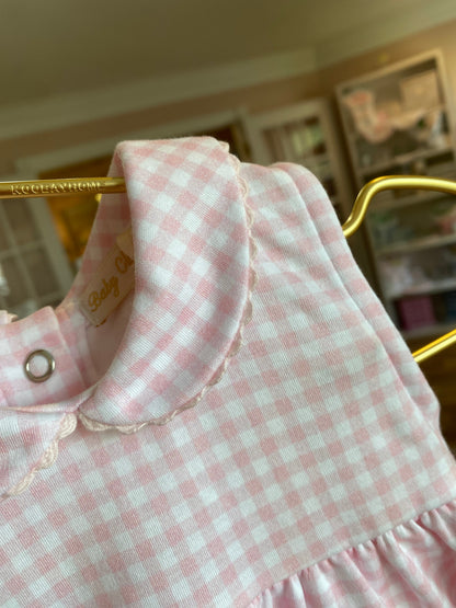 Pink Mini Checks Printed Dress