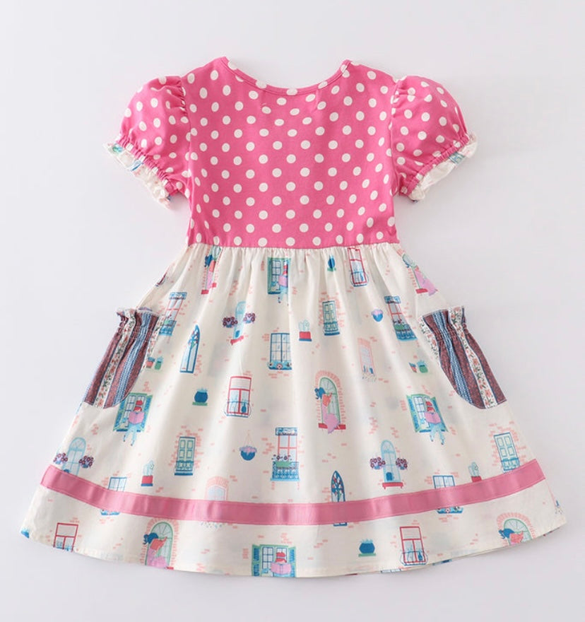 Platinum Balcony Pink Dot Dress– Girls Boutique Ruffle Dress