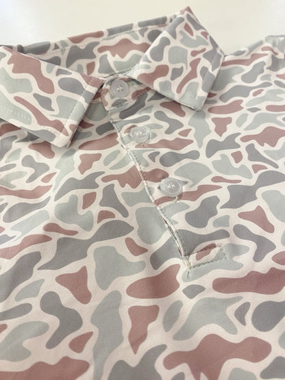 Whitetail Camo Polo – Boys Performance Polo Shirt