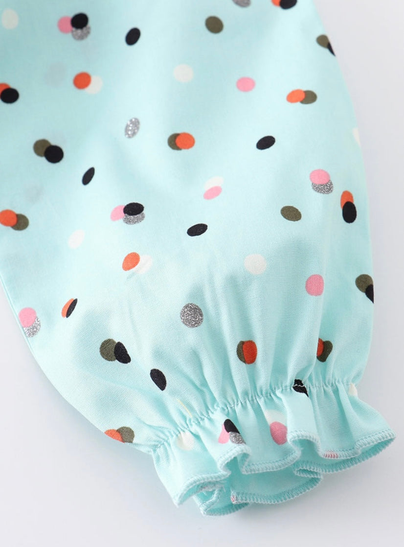Platinum Mint Floral Romper – Sweet Baby Girl Outfit