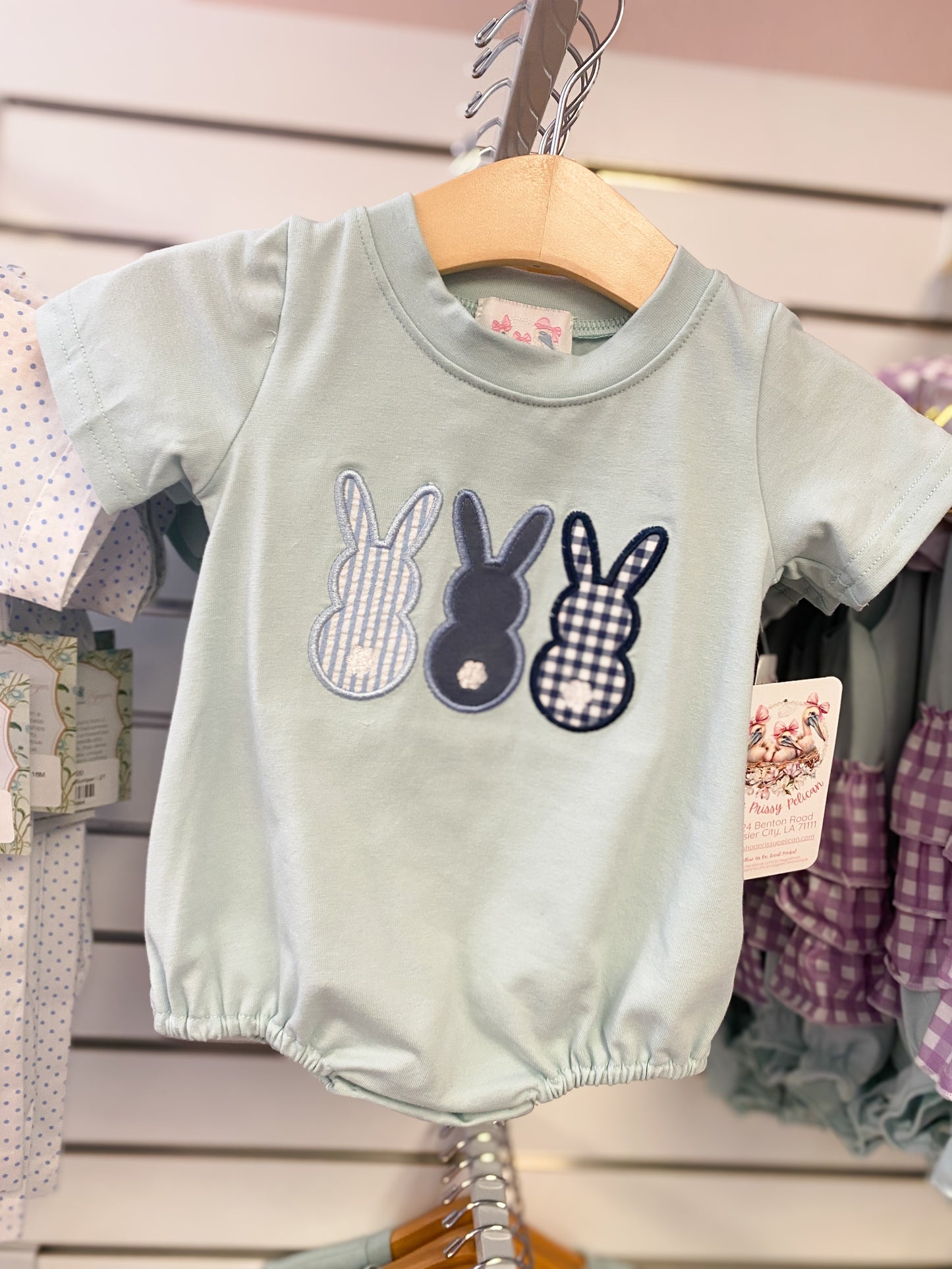 Bunny Applique Boy Bubble