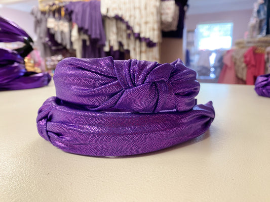 Top Knot Headband in Purple Shimmer