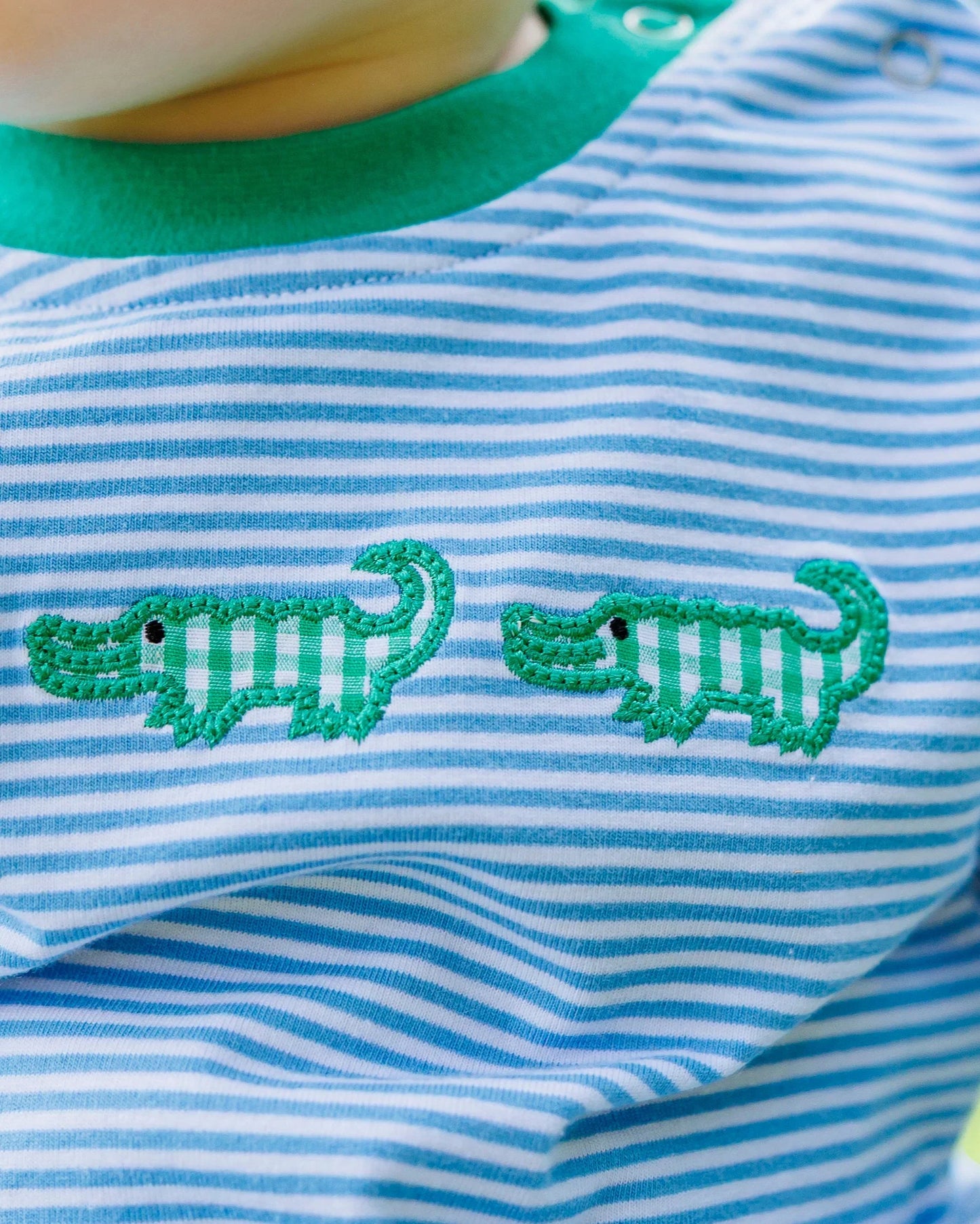 See Ya Later Romper – Baby Boys Alligator Applique Romper