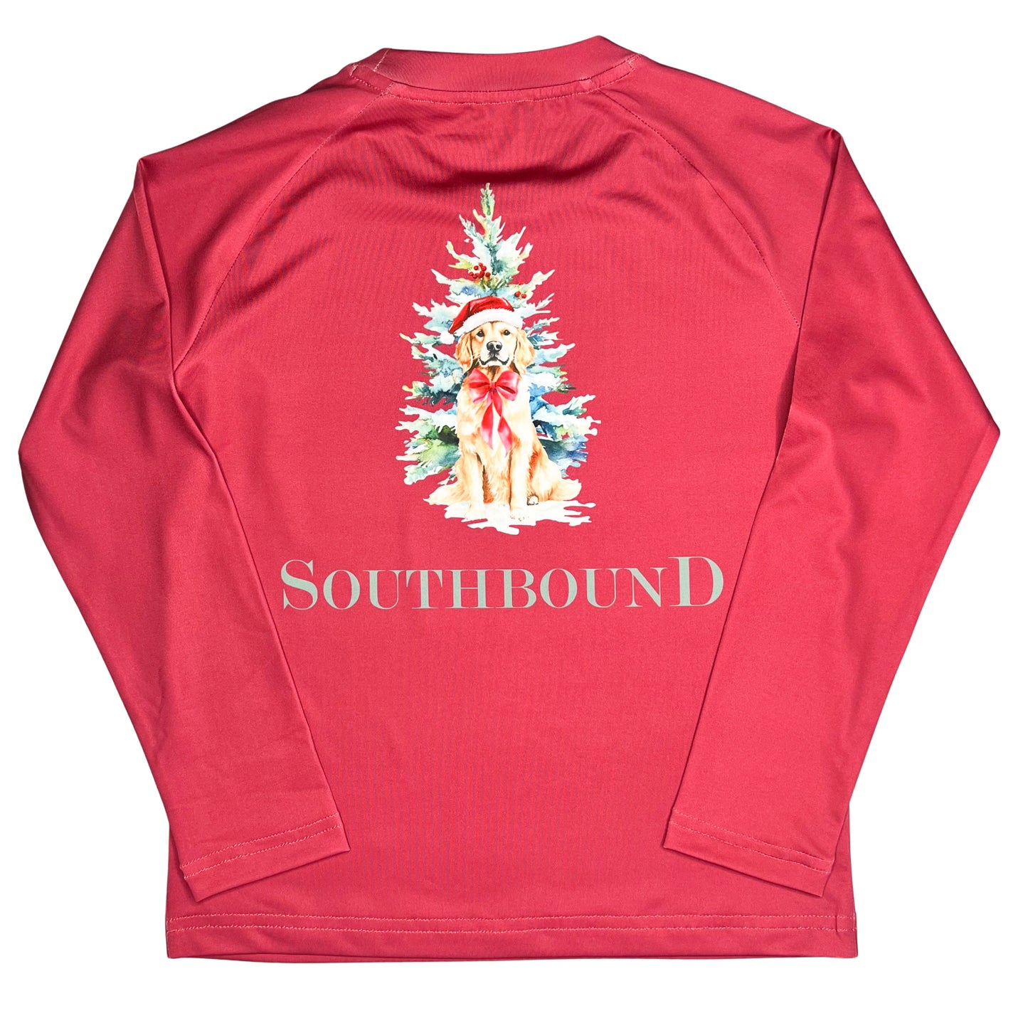 Boys Christmas Pup Performance Long Sleeve Shirt