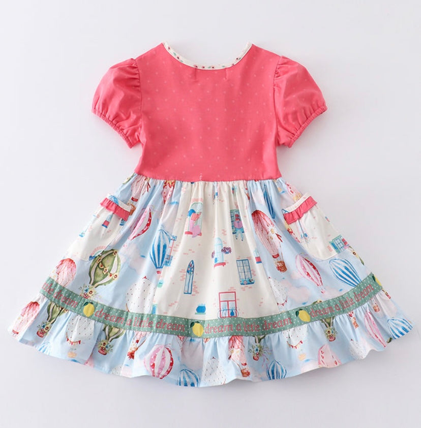 Platinum Hot Air Balloon Dress – Girls Boutique Puff Sleeve Dress