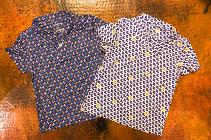 Boys Mardi Gras Fleur-de-Lis Performance Polo | Purple, Green & Gold