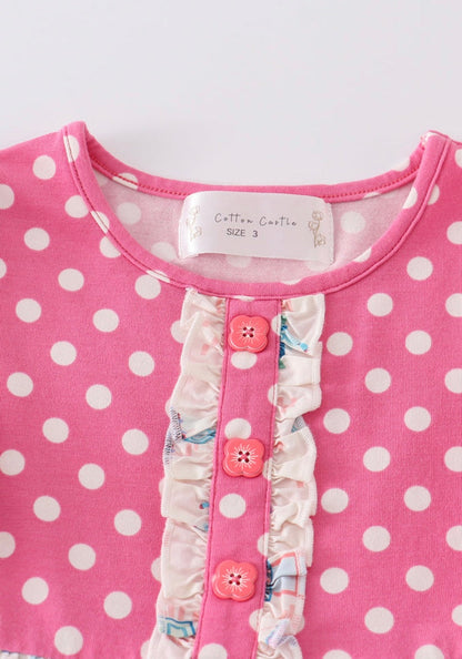Platinum Balcony Pink Dot Dress– Girls Boutique Ruffle Dress