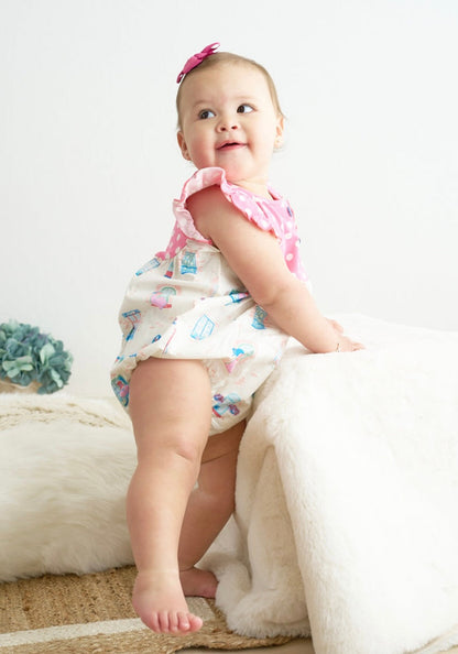 Platinum Balcony Bubble– Baby Girl Ruffle Bubble Outfit