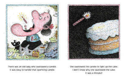There Was an Old Lady Who Swallowed a Birthday Cake! Paperback Book