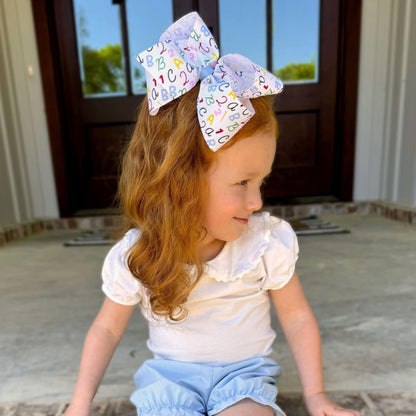 ABC's School-themed Printed Grosgrain Hair Bow