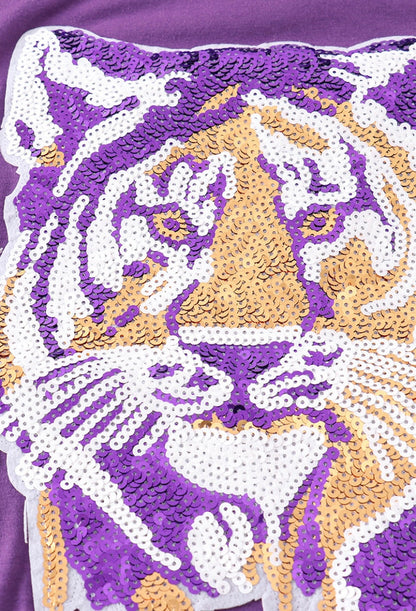 Purple LSU Tiger Sequin T-Shirt (mom & me)