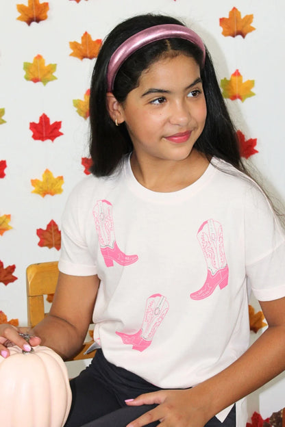 Cowboy Boot Rhinestone Tween Graphic Tee