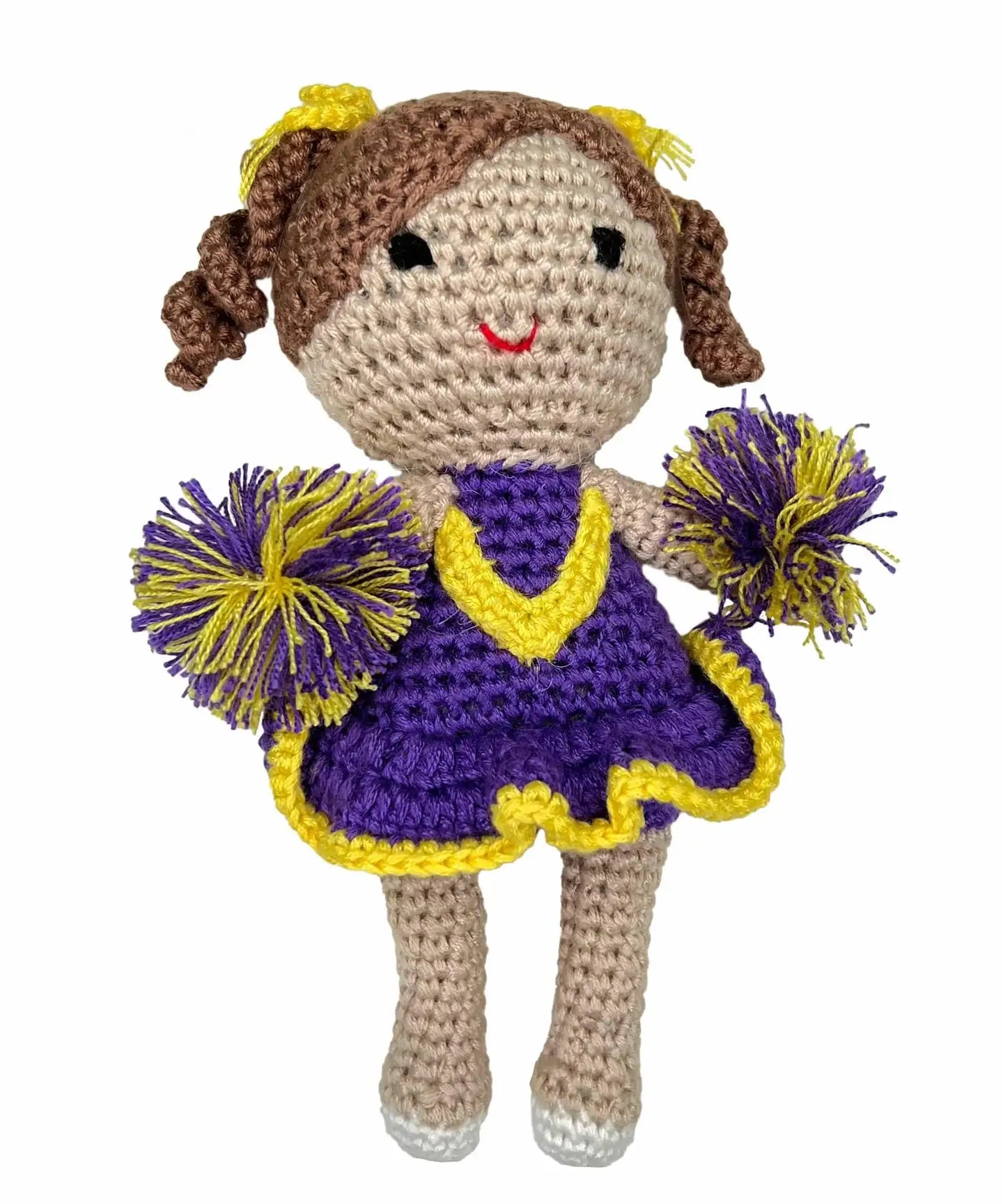 Cheerleader Bamboo Crochet Rattles in Multiple Colors