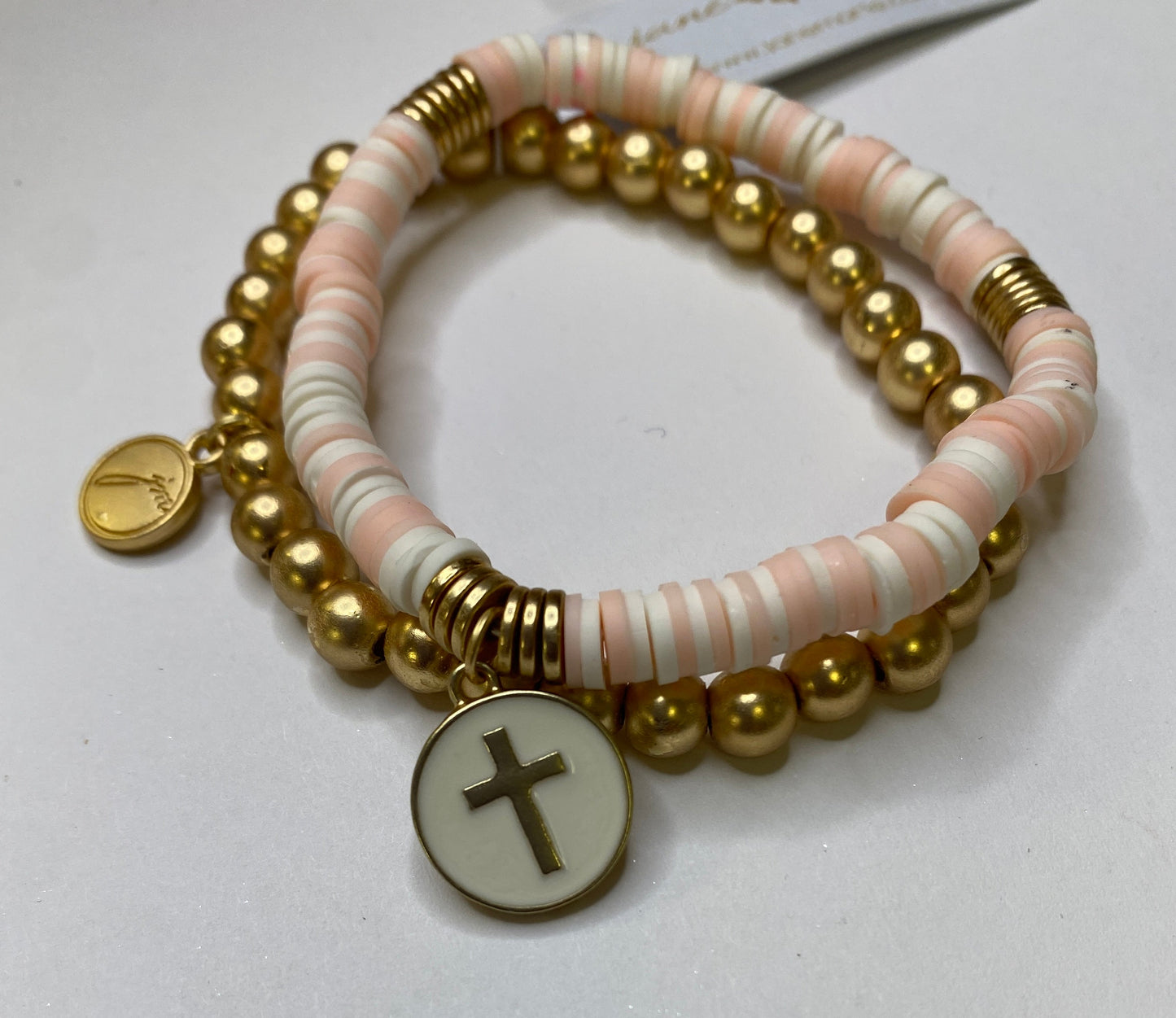 Gold Cross Bracelet Set