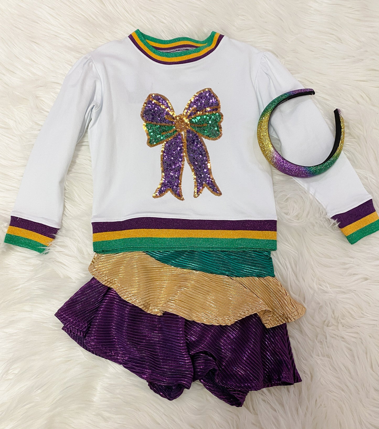 Mardi Gras Ombre Youth Rhinestone Headband