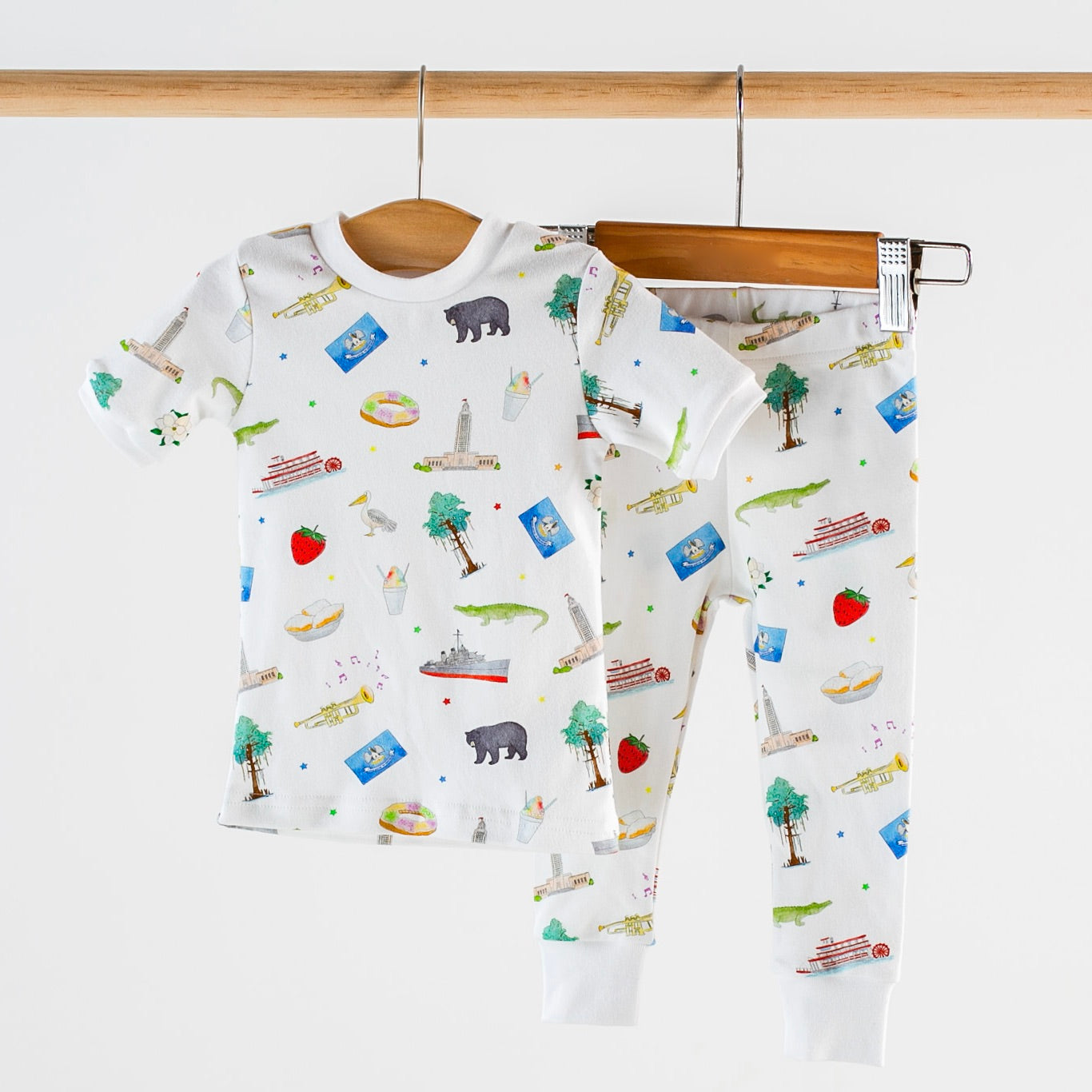 Louisiana Kids Organic Cotton Pajama Set-Rogue Magnolia Custom Designs