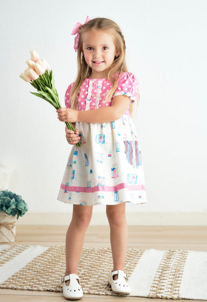 Platinum Balcony Pink Dot Dress– Girls Boutique Ruffle Dress