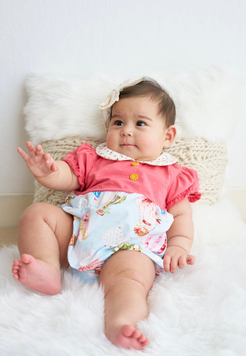 Platinum Hot Air Balloon Bubble – Baby Girl Puff Sleeve Romper
