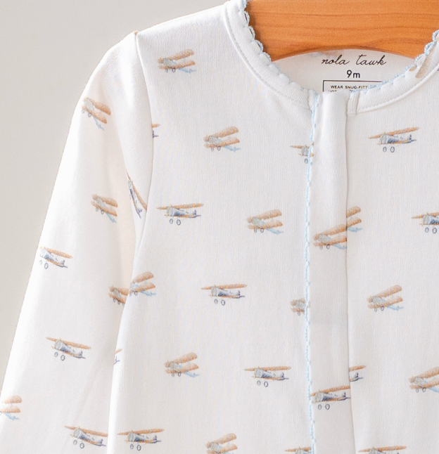 Baby Basics: Just Plane Cute Organic Cotton Baby Pajamas-Rogue Magnolia Custom Designs