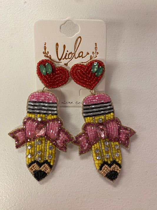 Pencil Bow Earrings