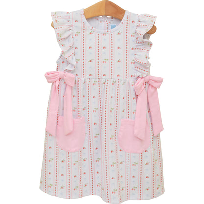 Girls Berry Sweet Pocket Dress
