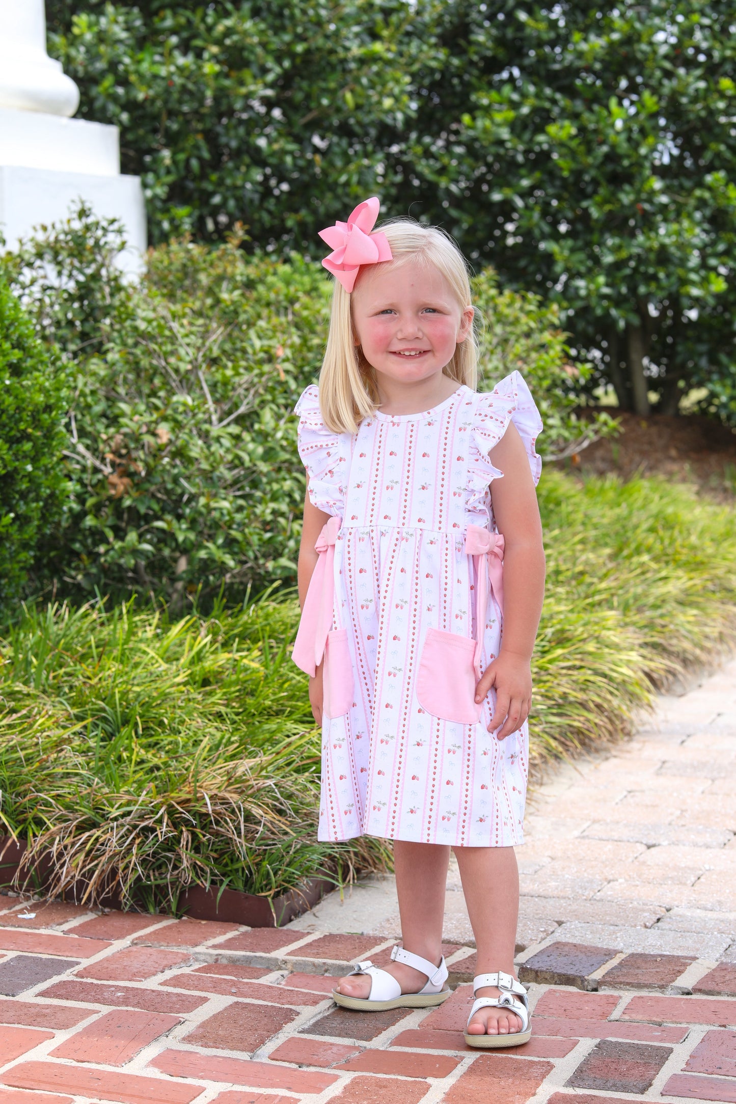 Girls Berry Sweet Pocket Dress