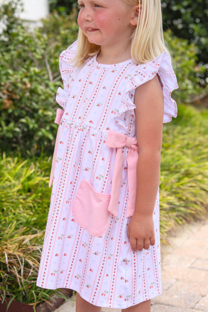 Girls Berry Sweet Pocket Dress