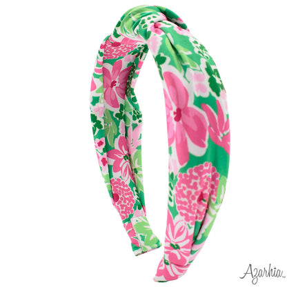 Top Knot Headband in Botanical Flowers