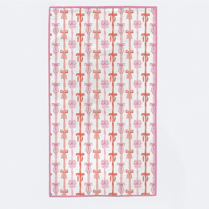 Tied Up in Pink Kitchen Towel-Rogue Magnolia Custom Designs