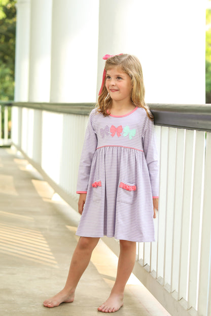 Bows Long Sleeve Dress