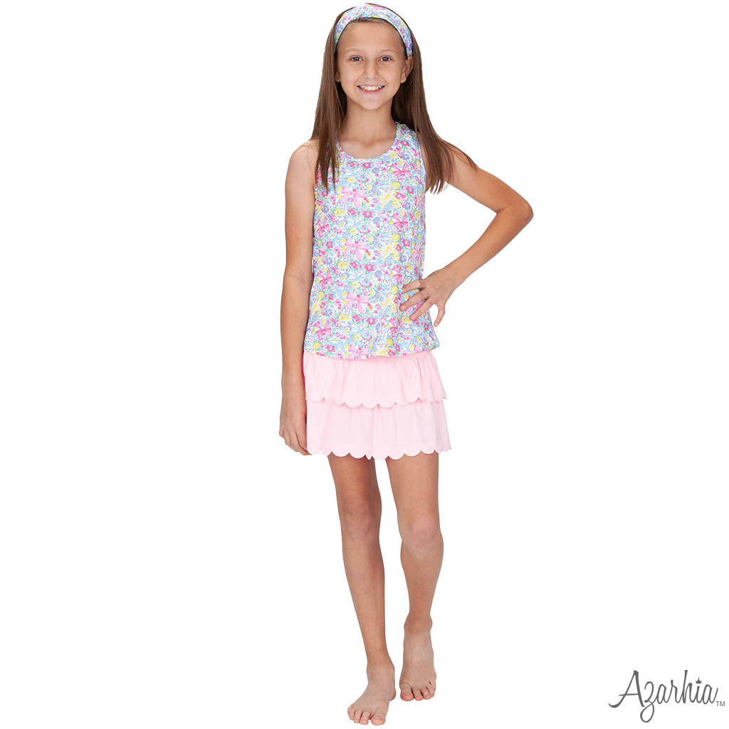 Scalloped Skort in Solid Lavender
