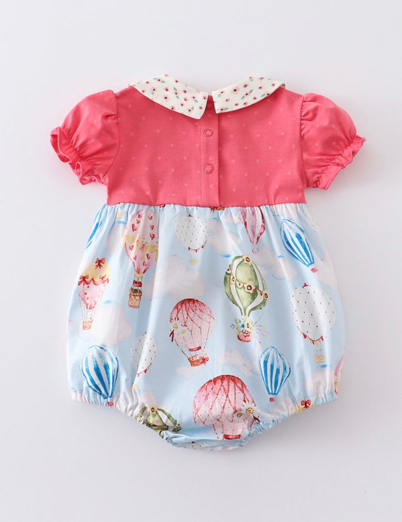 Platinum Hot Air Balloon Bubble – Baby Girl Puff Sleeve Romper