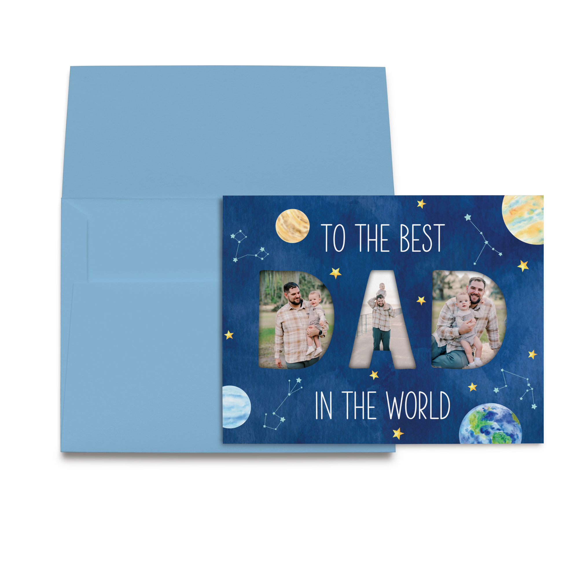 DAD Cut-Out Card – DIY Father’s Day Kit (Physical Card + Printable Template) - Space Themed-Rogue Magnolia Custom Designs