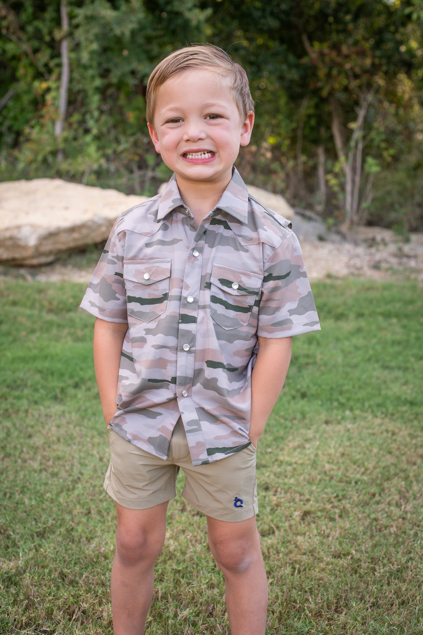 Classic Camo Pearl Snap Short Sleeve Shirt